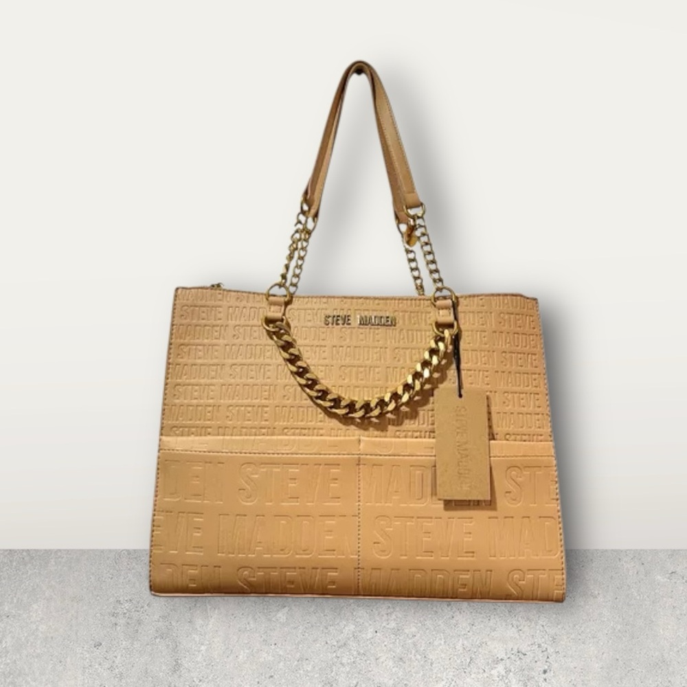 Steve Madden Tan Embossed Tote Bag